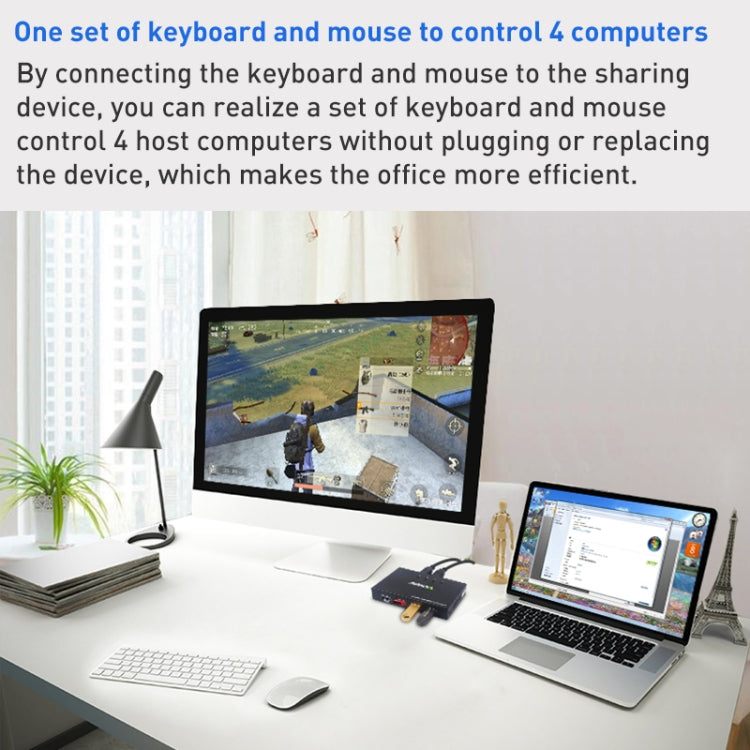 Switch AIMOS AM-KM404K USB 2.0 4 ingressi 4 uscite, AM-KM404K