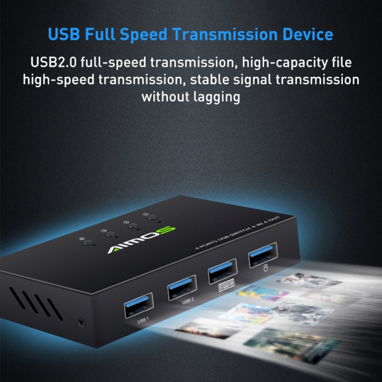 Switch AIMOS AM-KM404K USB 2.0 4 ingressi 4 uscite, AM-KM404K