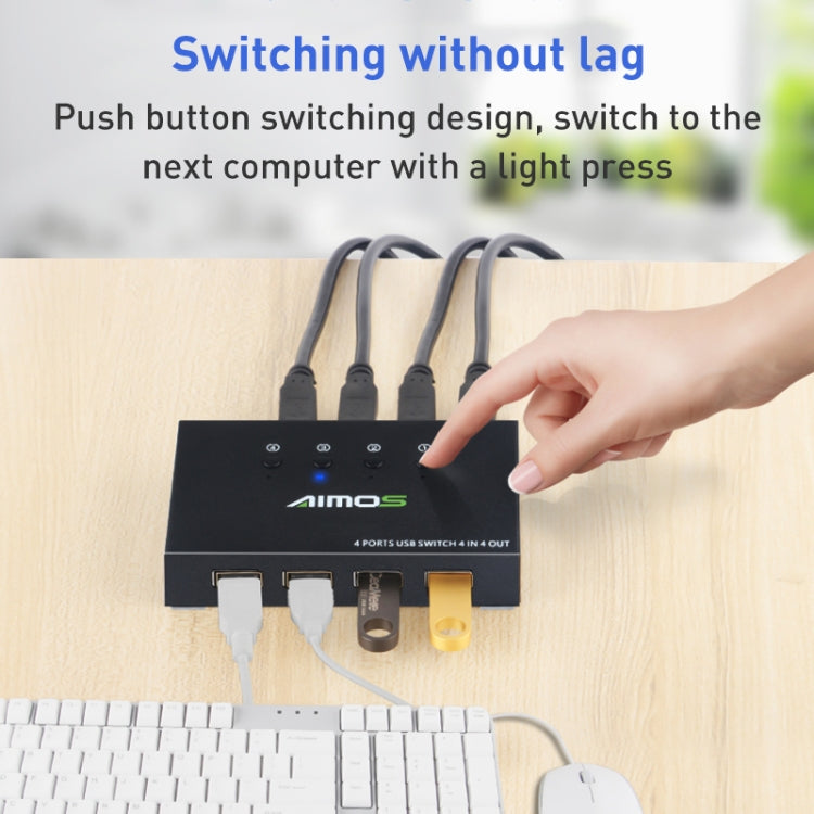 Switch AIMOS AM-KM404K USB 2.0 4 ingressi 4 uscite, AM-KM404K