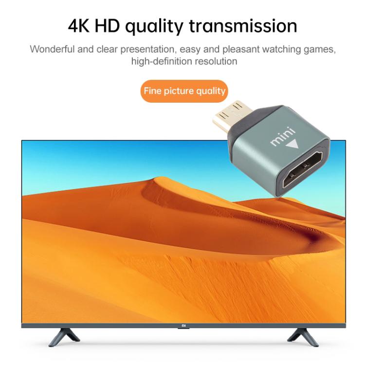 Adattatore per testa mini HDMI maschio a HDMI femmina placcato oro, Mini HDMI Male to HDMI Female