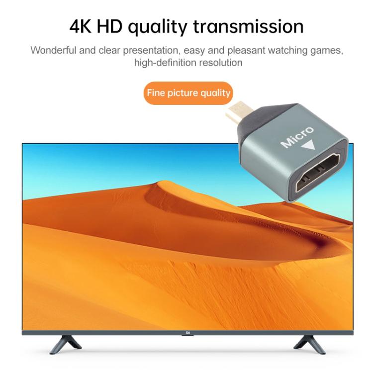 Adattatore per testa mini HDMI maschio a HDMI femmina placcato oro, Micro HDMI Male to HDMI Female
