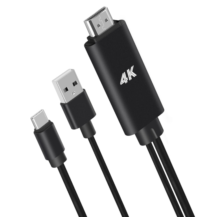 Alimentatore USB 9572A Cavo in lega di alluminio da USB-C/Tipo-C a HDMI 4K, lunghezza: 1,8 m, 9572A