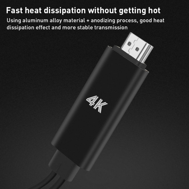 Alimentatore USB 9572A Cavo in lega di alluminio da USB-C/Tipo-C a HDMI 4K, lunghezza: 1,8 m, 9572A