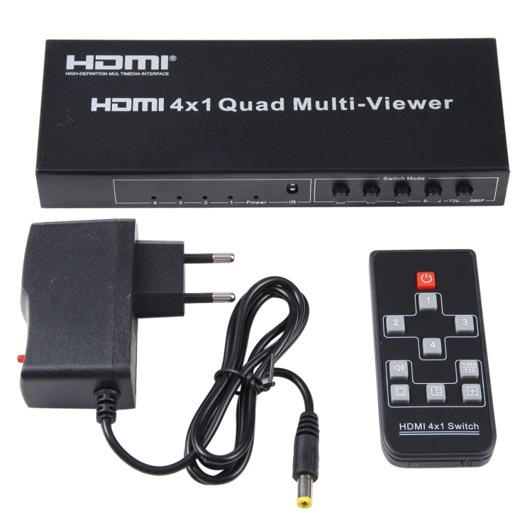 4 in 1 uscita HDMI Quad Multi-viewer con commutatore senza interruzioni, spina europea, 4 x 1, EU Plug, 4 x 1, AU Plug, 4 x 1, UK Plug, 4 x 1, US Plug