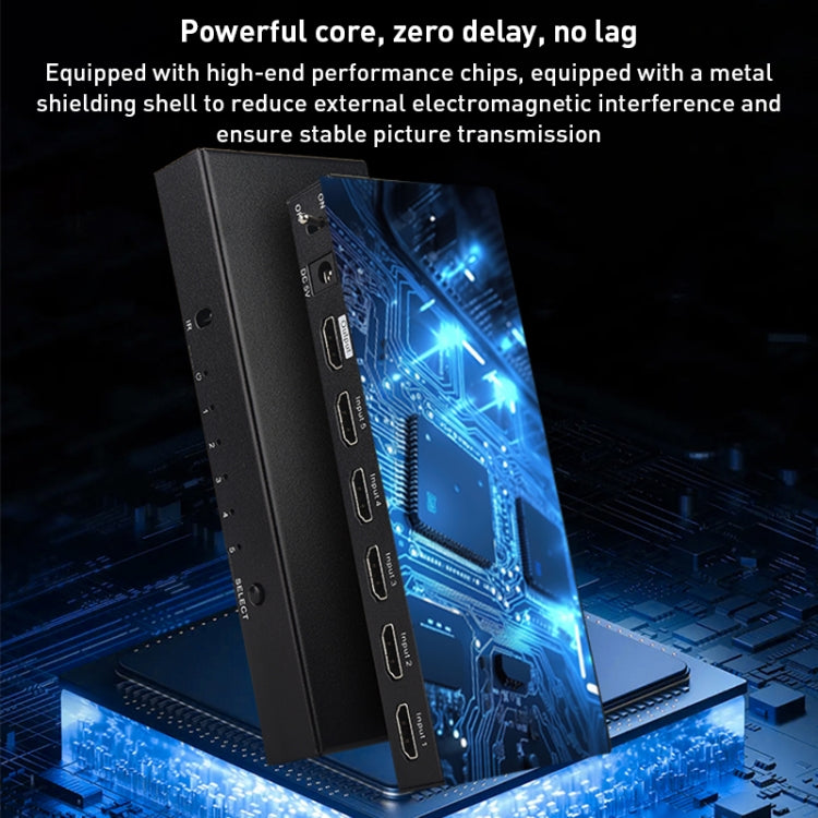 Measy SWH4651 4K 60Hz 5 ingressi 1 uscita commutatore convertitore HDMI, tipo di spina: spina europea, EU Plug