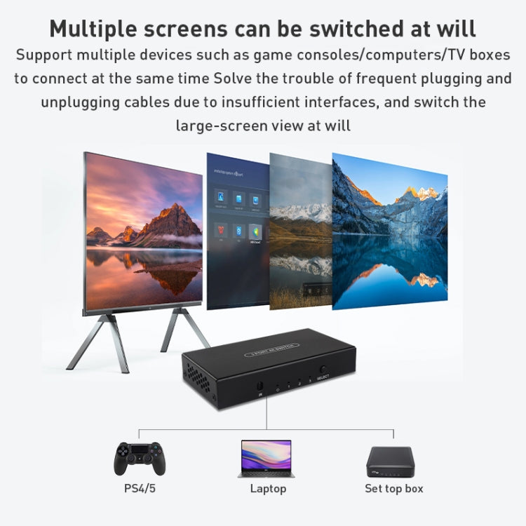 Measy SWH4631 4K 60Hz 3 ingressi 1 uscita commutatore convertitore HDMI, tipo di spina: spina americana, US Plug