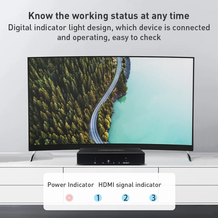 Measy SWH4631 4K 60Hz 3 ingressi 1 uscita commutatore convertitore HDMI, tipo di spina: spina americana, US Plug