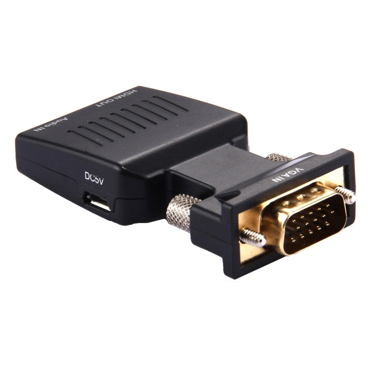 Adattatore convertitore da VGA a HDMI + uscita audio video HD 1080P per proiettore monitor HDTV, VGA to HDMI+Audio