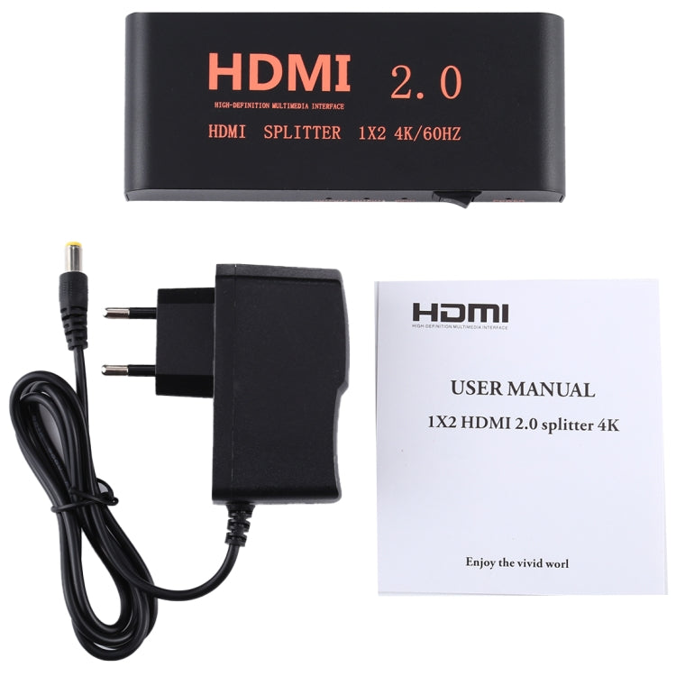 CY-041 Sdoppiatore 1X2 HDMI 2.0 4K/60Hz, spina europea, 1X2