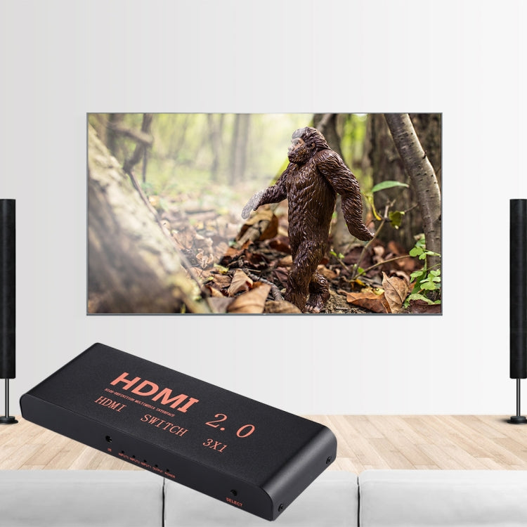Switch HDMI 2.0 3X1 4K/60Hz con telecomando, spina europea, 3X1