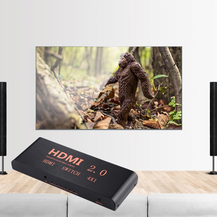 Switch HDMI 2.0 4X1 4K/60Hz con telecomando, spina europea, 4X1