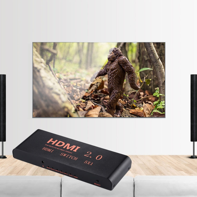 Switch HDMI 2.0 5X1 4K/60Hz con telecomando, spina europea, 5X1