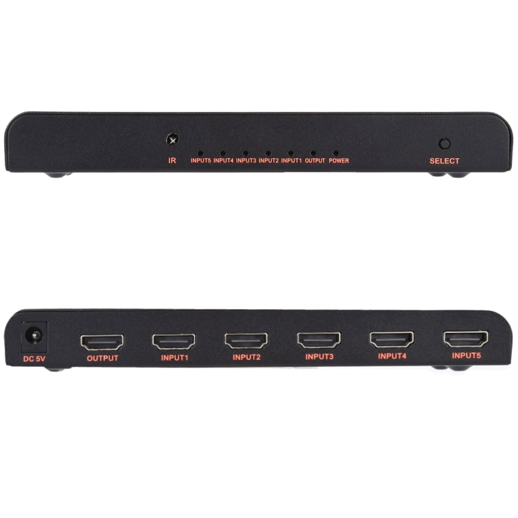 Switch HDMI 2.0 5X1 4K/60Hz con telecomando, spina europea, 5X1