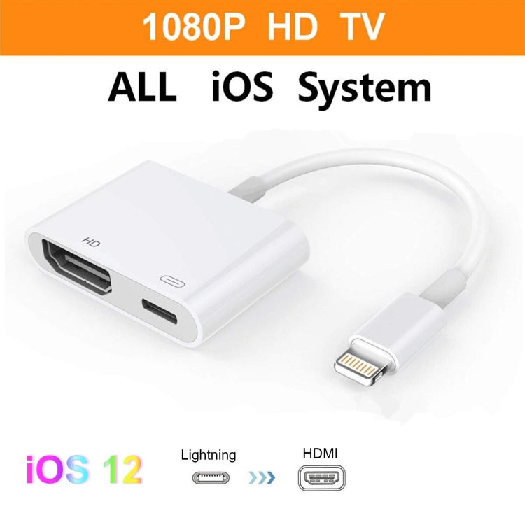 E-Gin-LTH-002 Adattatore da AV digitale a HDMI a 8 pin + porta di ricarica USB per dispositivo con schermo TV VGA 1080P HD