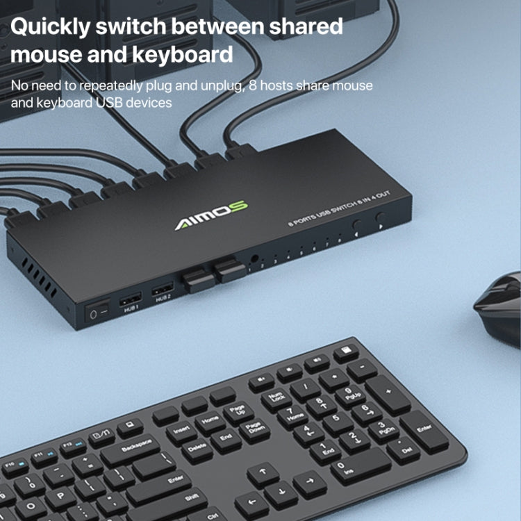 AIMOS AM-KM804 Interruttore USB 8 ingressi 4 uscite, AM-KM804