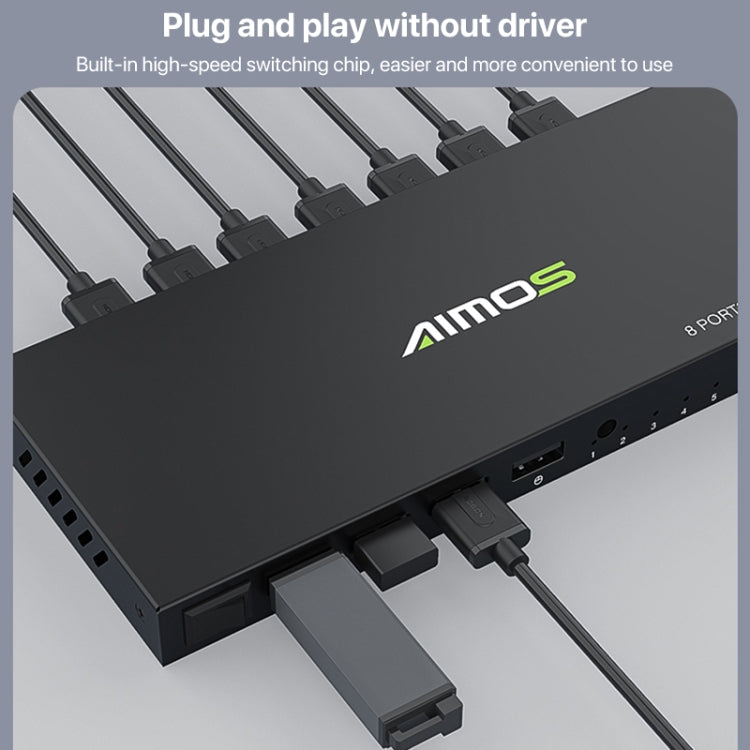 AIMOS AM-KM804 Interruttore USB 8 ingressi 4 uscite, AM-KM804