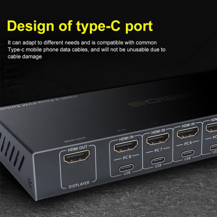 Switch KVM HDMI 8 porte AIMOS AM-KVM801, AM-KVM801