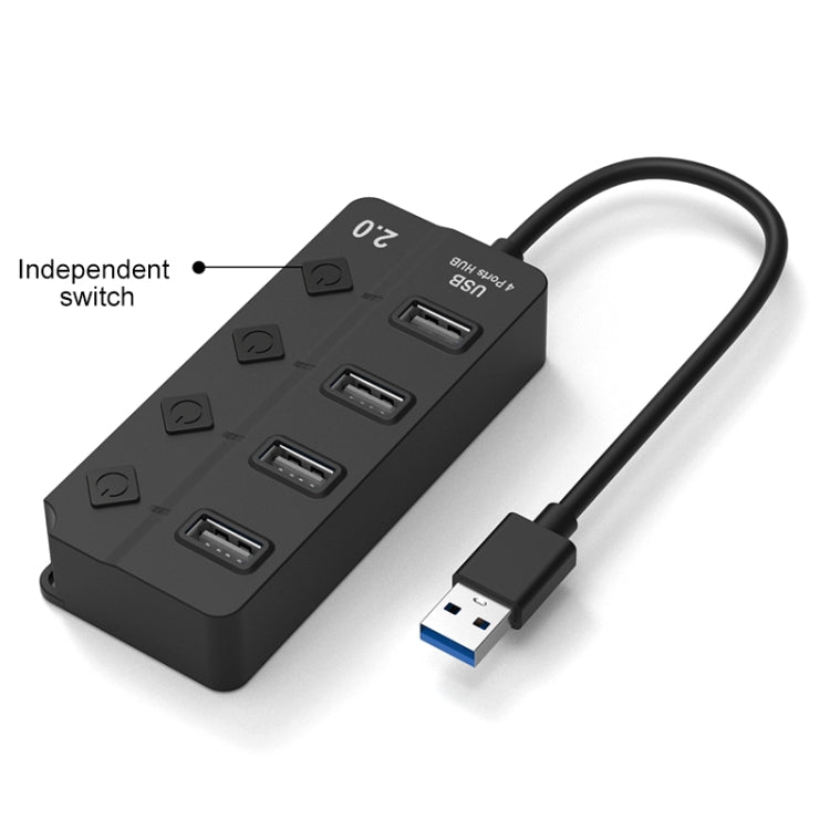 Onten 5301 USB 3.0 Maschio a 4 USB 2.0 Femmina Extender Splitter con Interruttore Indipendente, 5301