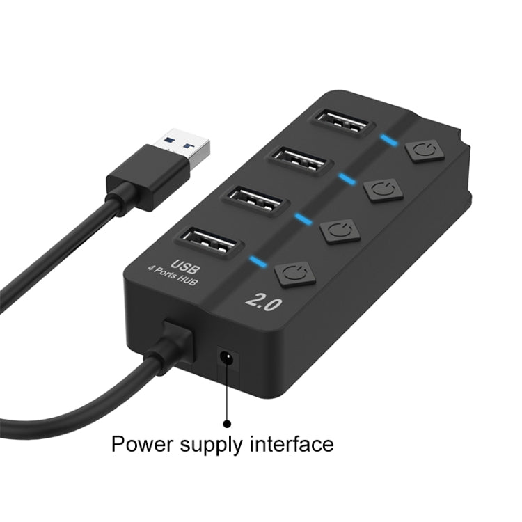 Onten 5301 USB 3.0 Maschio a 4 USB 2.0 Femmina Extender Splitter con Interruttore Indipendente, 5301