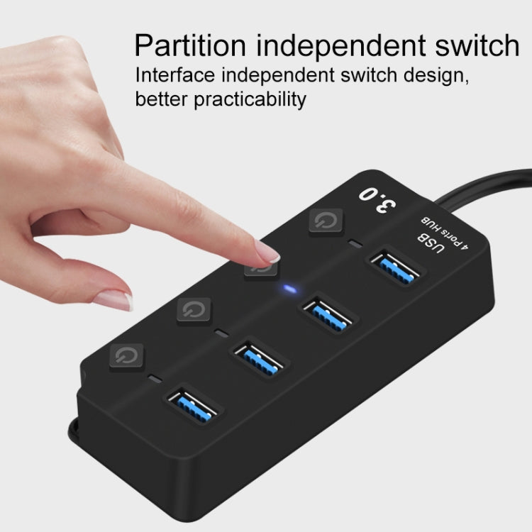 Onten 5301 USB 3.0 Maschio a 4 USB 2.0 Femmina Extender Splitter con Interruttore Indipendente, 5301