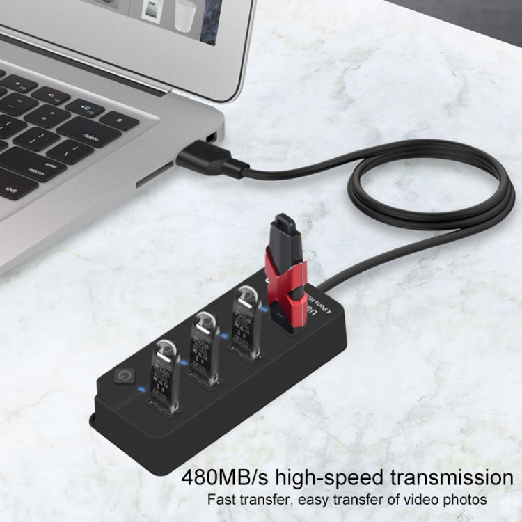 Onten 5301 USB 3.0 Maschio a 4 USB 2.0 Femmina Extender Splitter con Interruttore Indipendente, 5301