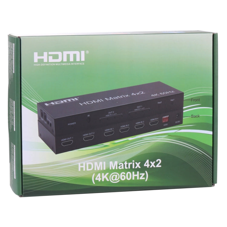 Switcher/splitter matrice HDMI 4x2 con telecomando, supporto ARC / MHL / 4Kx2K / 3D, 4 porte ingresso HDMI, 2 porte uscita HDMI, Support ARC / MHL / 4Kx2K / 3D