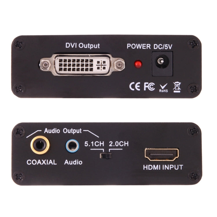NEWKENG X5 HDMI a DVI con convertitore video con uscita coassiale audio da 3,5 mm, X5 HDMI to DVI with Audio