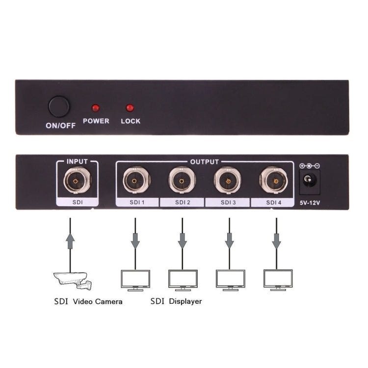 Adattatore video splitter NEWKENG S114 SDI / HD-SDI / 3G-SDI 1X4