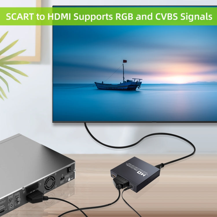 NEWKENG NK-8S SCART + HDMI a HDMI 720P / 1080P Convertitore video HD Adattatore Scaler Box, NK-8S SCART + HDMI to HDMI