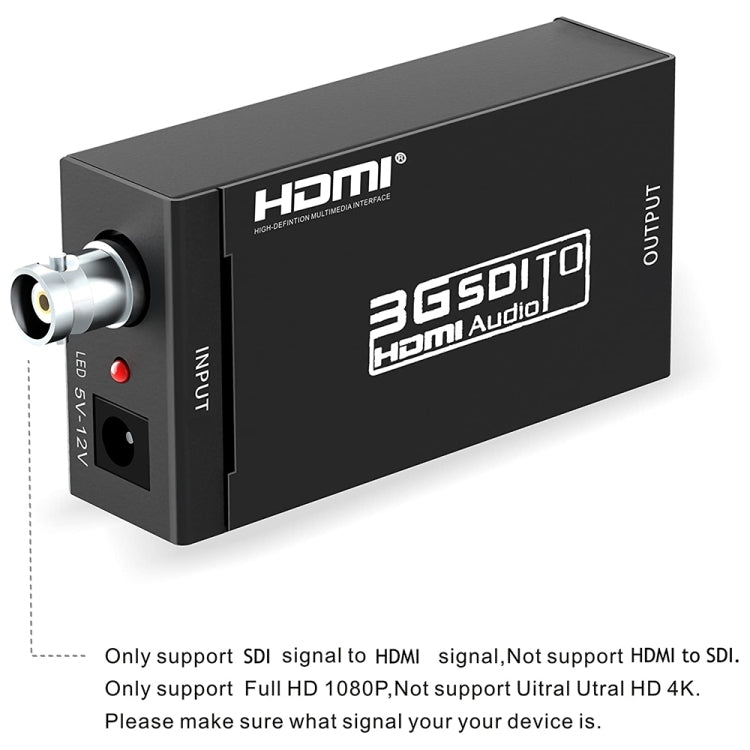 Convertitore video NEWKENG S008 Mini SD-SDI / HD-SDI / 3G-SDI a HDMI, S008 Mini SD-SDI / HD-SDI / 3G-SDI to HDMI