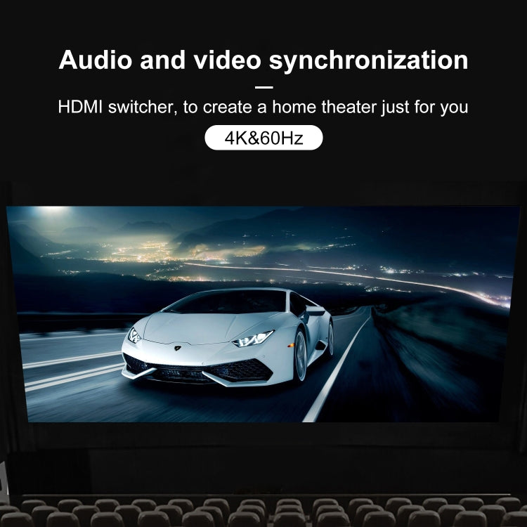 Switcher HDMI video HD 3 in 1 uscita 4K 60Hz con telecomando a infrarossi, with Infrared Remote Control