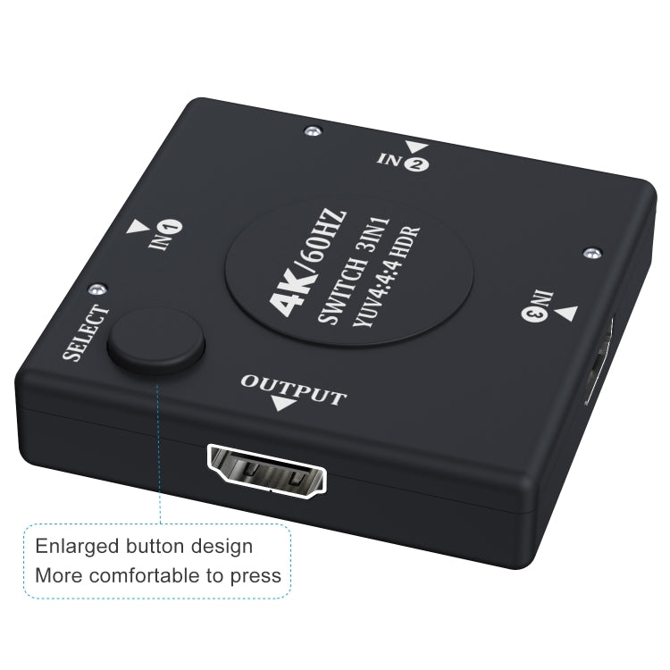 Switch HDMI video HD 3 ingressi 1 uscita 4K 60Hz, without Infrared Remote Control