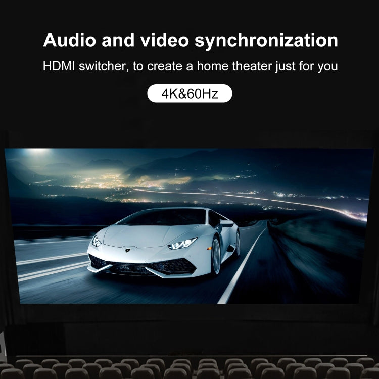 Switch HDMI video HD 3 ingressi 1 uscita 4K 60Hz, without Infrared Remote Control