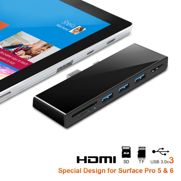ROCKETEK SK-S5H 3 x USB 3.0 + HDMI + Lettore di schede di memoria SD/TF HUB Adattatore HDMI 4K, SK-S5H