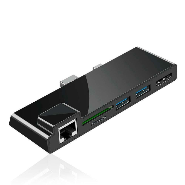 ROCKETEK SK-S5HL RJ45 + 2 x USB 3.0 + HDMI + Lettore di schede di memoria SD/TF HUB Adattatore HDMI 4K, SK-S5HL