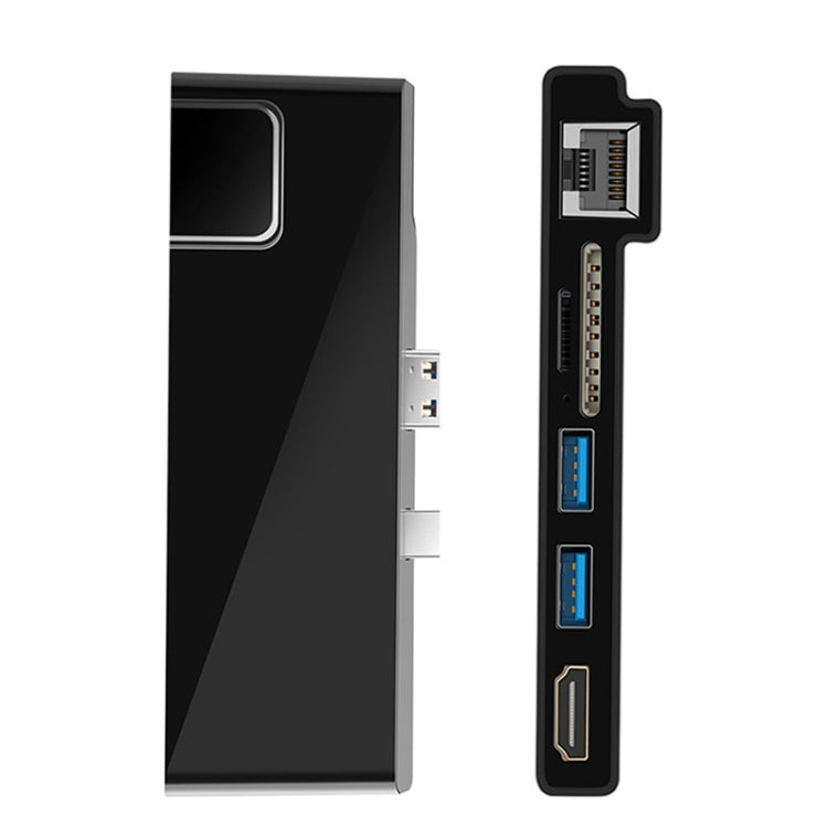 ROCKETEK SK-S5HL RJ45 + 2 x USB 3.0 + HDMI + Lettore di schede di memoria SD/TF HUB Adattatore HDMI 4K, SK-S5HL