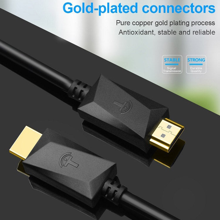 ROCKETEK HDMI01Y-2 Cavo HDMI connettore HDMI 2.0 4K 30Hz 3D HD placcato oro per tutti i dispositivi HDMI, lunghezza: 2 m