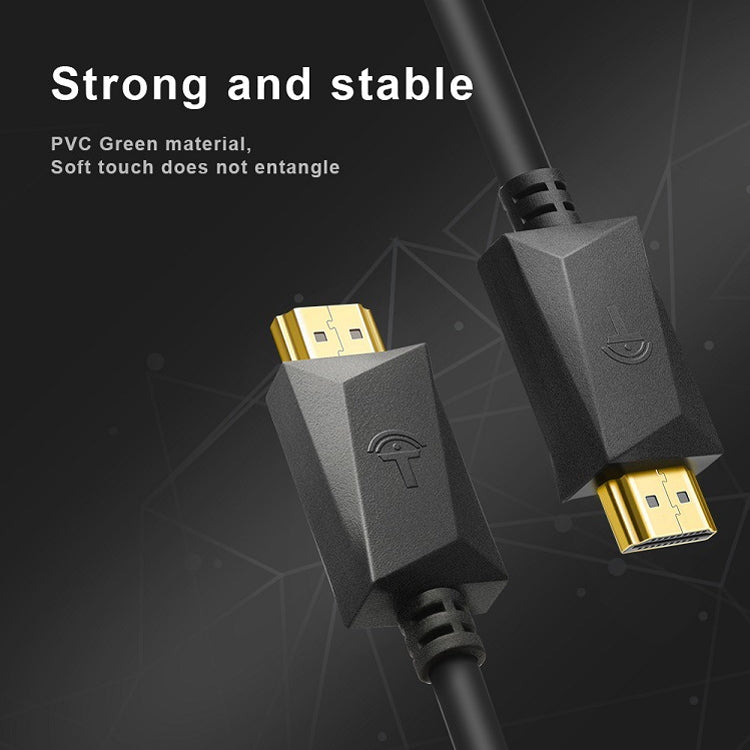 ROCKETEK HDMI01Y-2 Cavo HDMI connettore HDMI 2.0 4K 30Hz 3D HD placcato oro per tutti i dispositivi HDMI, lunghezza: 2 m