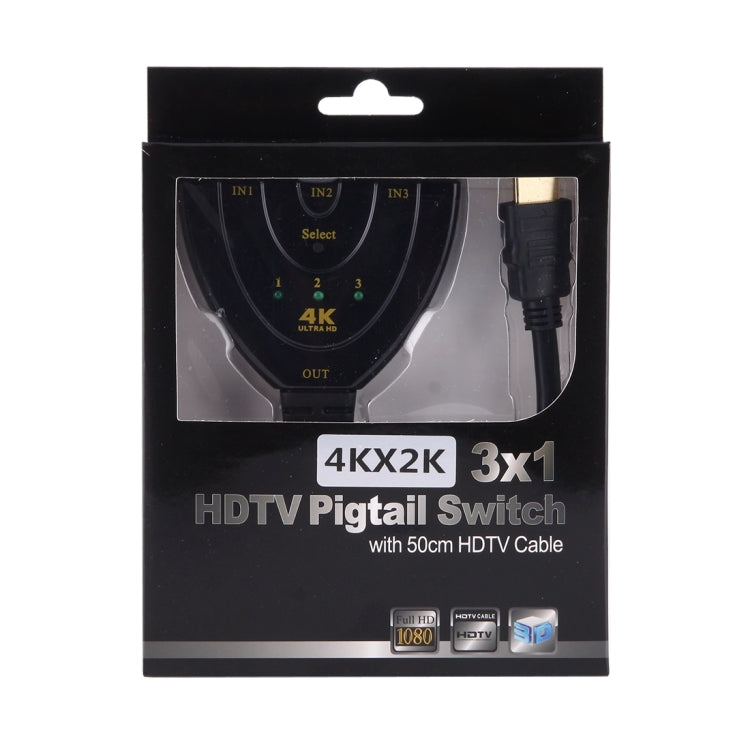 Adattatore per interruttore pigtail HDTV 4K x 2K con ingresso HDMI 3 in 1 Splitter HDMI, 1 in 3