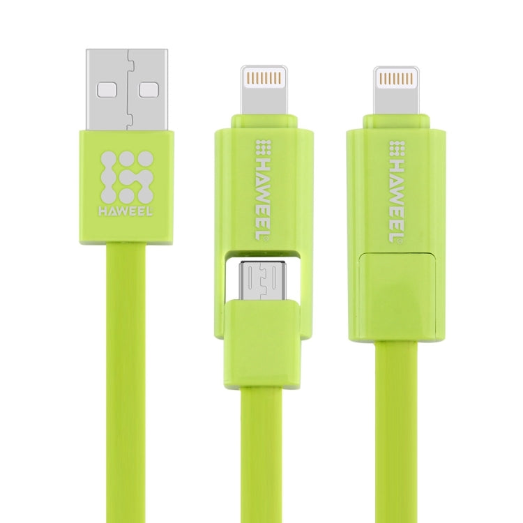 Cavo di ricarica per sincronizzazione dati HAWEEL da 1 m 2 in 1 Micro USB e 8 pin a USB, 2 in 1 Cable in two connectors, 2 in 1