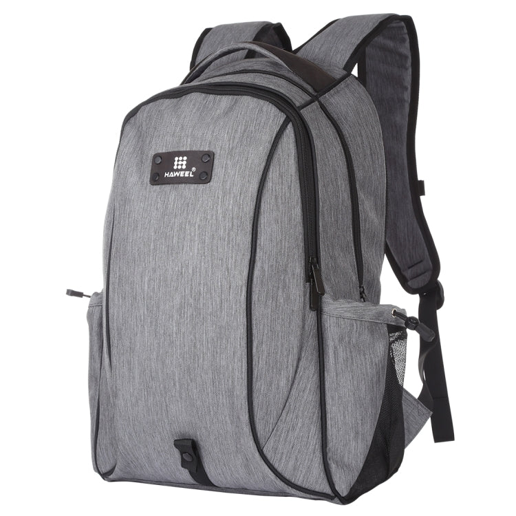 Zaino per laptop a doppia spalla in tela portatile pieghevole e rimovibile HAWEEL da 14 W, uscita USB: 5 V 2,1 A max