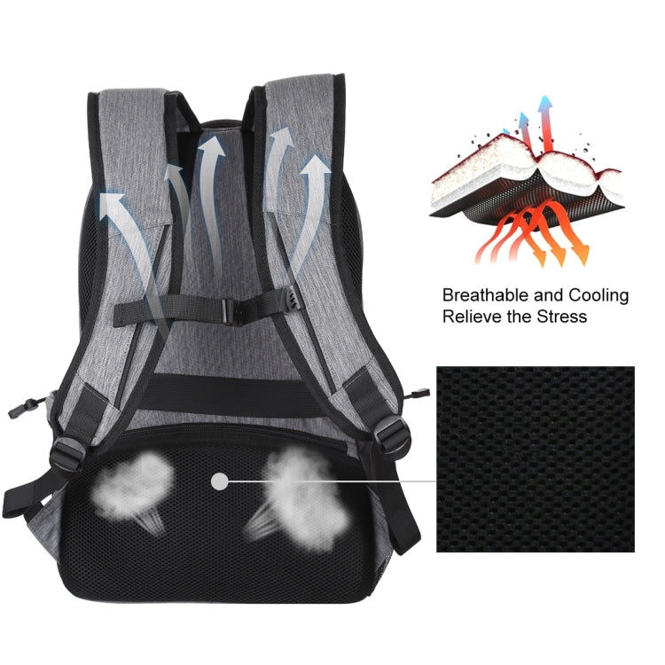 Zaino per laptop a doppia spalla in tela portatile pieghevole e rimovibile HAWEEL da 14 W, uscita USB: 5 V 2,1 A max