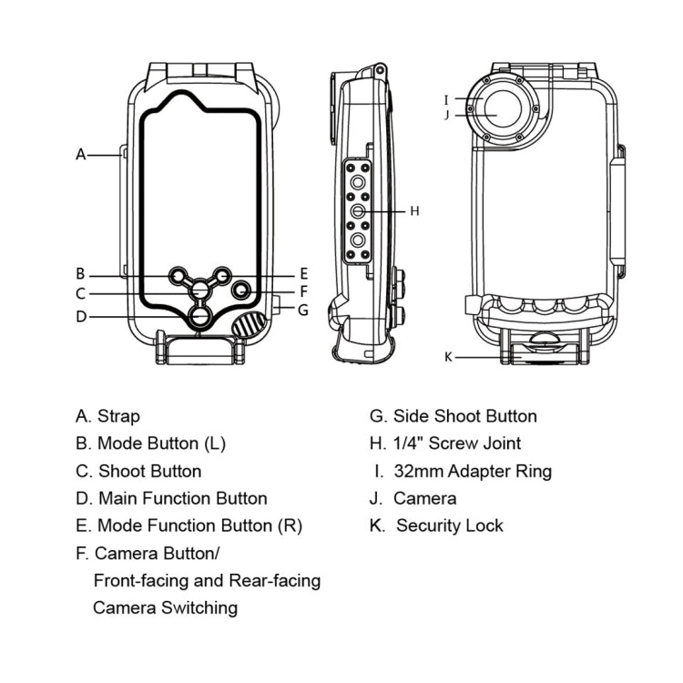 Custodia subacquea HAWEEL da 40 m/130 piedi per iPhone 7 e 8, custodia subacquea per riprese fotografiche e video, For iPhone 8 & 7, For iPhone 7 & 8, For 7(US Stock), For 8 & 7(US Stock)