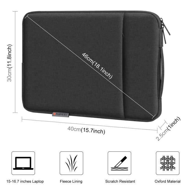 Custodia per laptop HAWEEL con cerniera Borsa per valigetta con maniglia per laptop da 15-16,7 pollici, For 15-16.7 inch Laptop (with Handle)