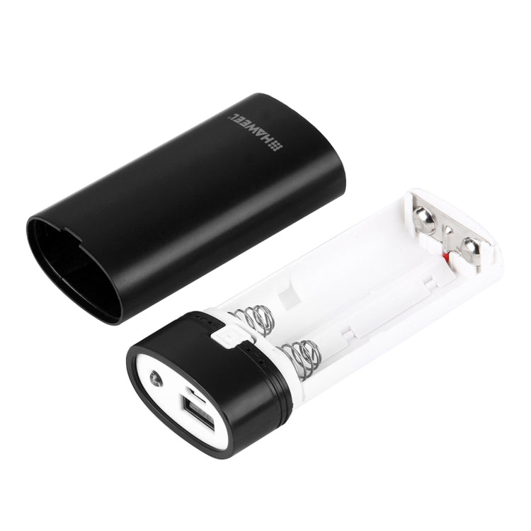 HAWEEL DIY 2x 18650 Batteria (non inclusa) 5600mAh Power Bank Shell Box con uscita USB e indicatore, DIY 2 Batteries(Black), DIY 2 Batteries(White)