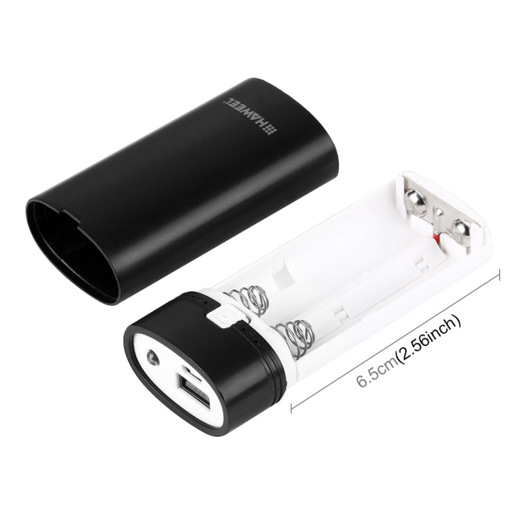 HAWEEL DIY 2x 18650 Batteria (non inclusa) 5600mAh Power Bank Shell Box con uscita USB e indicatore, DIY 2 Batteries(Black), DIY 2 Batteries(White)