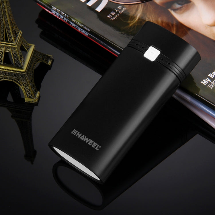 HAWEEL DIY 2x 18650 Batteria (non inclusa) 5600mAh Power Bank Shell Box con uscita USB e indicatore, DIY 2 Batteries(Black), DIY 2 Batteries(White)