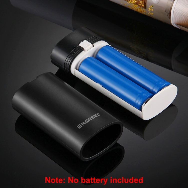 HAWEEL DIY 2x 18650 Batteria (non inclusa) 5600mAh Power Bank Shell Box con uscita USB e indicatore, DIY 2 Batteries(Black), DIY 2 Batteries(White)