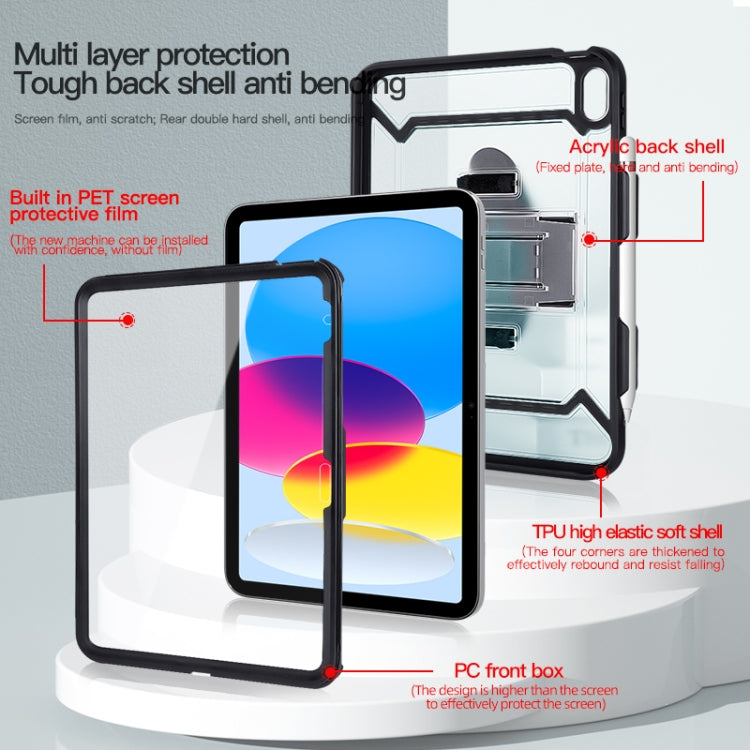 Per iPad 10a generazione 10.9 2022 360 Custodia per tablet antiurto per tutto il corpo con impugnatura, supporto e slot per penna