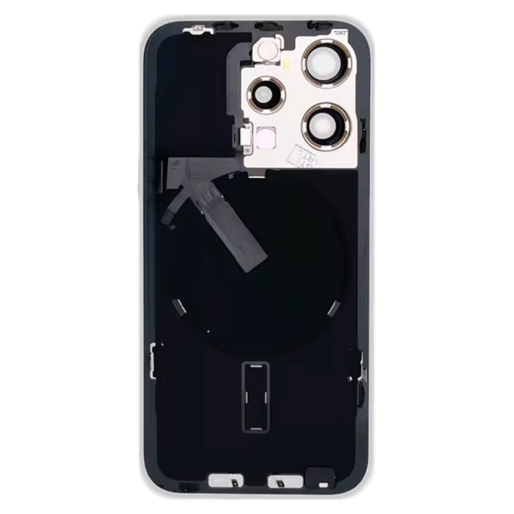 Per iPhone 15 Pro Cover posteriore in vetro per batteria con supporto flash + modulo di ricarica wireless, For iPhone 15 Pro